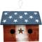 Show in main carousel: Home Bazaar 2 Hole Bunker Hill American Stars Birdhouse with Stars Wooden Roof, Multicolor slide 3 of 7