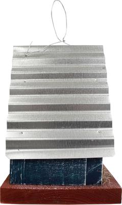 Show full view: Home Bazaar Yorktown Barn American Stars Hanging Birdhouse with Metal Roof, Multicolor slide 5 of 8