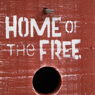 Show full view: Home Bazaar Concord Home of The Free Hanging Birdhouse with Stars Wooden Roof, Multicolor slide 6 of 8