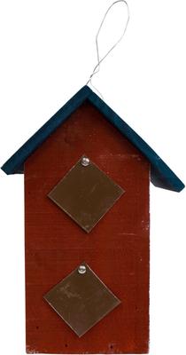 Show full view: Home Bazaar Concord Home of The Free Hanging Birdhouse with Stars Wooden Roof, Multicolor slide 7 of 8