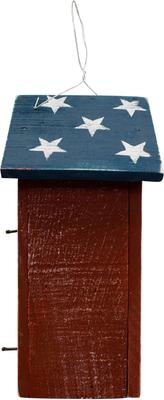 Show full view: Home Bazaar Concord Home of The Free Hanging Birdhouse with Stars Wooden Roof, Multicolor slide 5 of 8