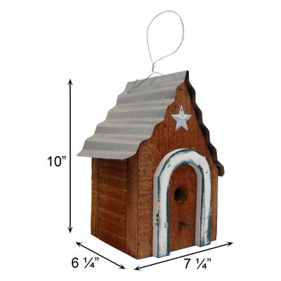 Show full view: Home Bazaar Brandywine Hanging Birdhouse with Metal Roof, Red slide 8 of 8