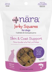 Cafe Nara Jerky Squares Salmon Flavor Skin & Coat Support Dog Treats, 5-oz bag