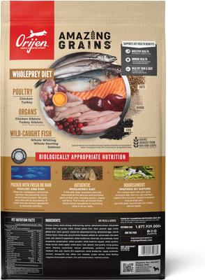 Show full view: ORIJEN Amazing Grains High-Protein Puppy Dry Dog Food, 22.5-lb bag slide 4 of 13