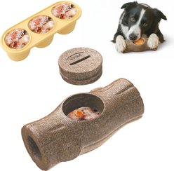 PawsPik 3-in-1 Tree-Stump Interactive Frozen Dog Treat Toy, Brown, Small