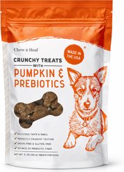 Chew + Heal Pumpkin & Prebiotic Fiber Crunchy Biscuit Dog Treats, 5-oz bag