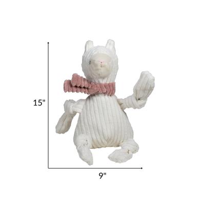 Show full view: HuggleHounds Knottie Lilllie Llama Tough Squeaky Plush Dog Toy, Large slide 2 of 10
