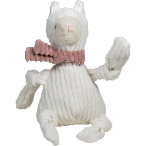 HuggleHounds Knottie Lilllie Llama Tough Squeaky Plush Dog Toy, Large