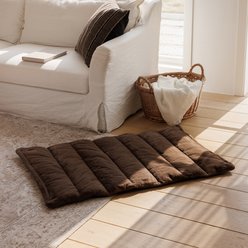 Allisandro Dual Sided Plush Faux Fur & Chenille Reversible Orthopedic Dog Bed Mat, Large, Brown