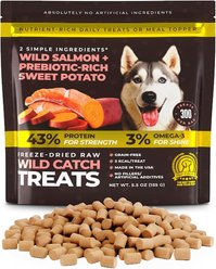 Pup Choice Wild Catch Freeze-Dried Salmon & Sweet Potato for Training & Meal Topping Dog Treats, 5.5-oz bag, 300 count