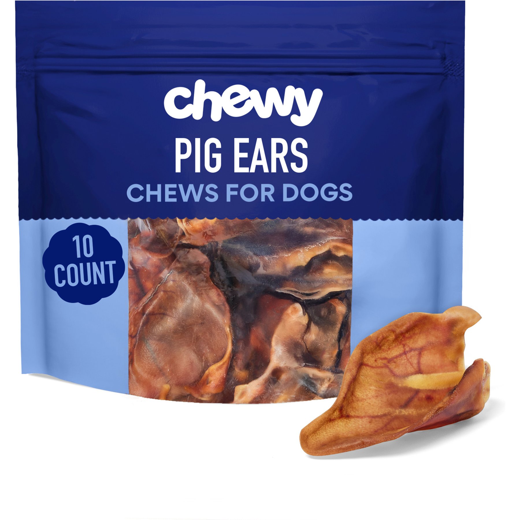 Chewy Made Pig Ear Chews Dog Treats (FORMERLY BONES & CHEWS), 10 count