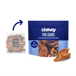 Chewy Made Pig Ear Chews Dog Treats (FORMERLY BONES & CHEWS), 20 count