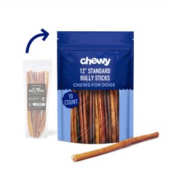 Chewy Made Standard Bully Stick 12" Dog Treats (FORMERLY BONES & CHEWS), 10 count