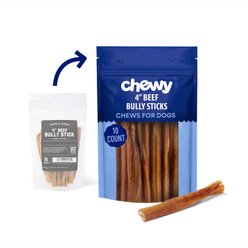 Chewy Made Standard Bully Stick 4" Dog Treats (FORMERLY BONES & CHEWS), 10 count