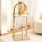 Show in main carousel: Hittite Modern Indoor Furniture-Style Metal Frame 34-in Faux Fur Cat Tree with Wooden Top Bed, Khaki slide 9 of 11
