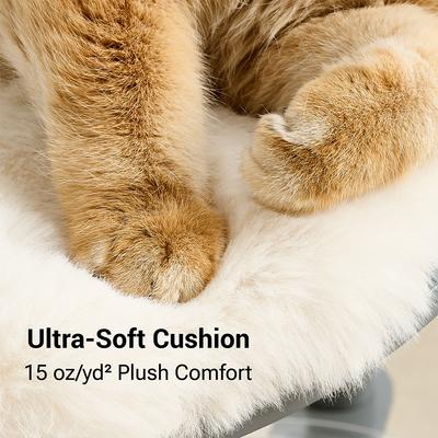 Show full view: Hittite Modern Indoor Furniture-Style Metal Frame 34-in Faux Fur Cat Tree with Wooden Top Bed, Gray slide 4 of 12