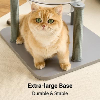 Show full view: Hittite Modern Indoor Furniture-Style Metal Frame 34-in Faux Fur Cat Tree with Wooden Top Bed, Gray slide 7 of 12