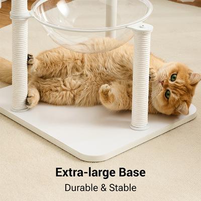 Show full view: Hittite Modern Indoor Furniture-Style Metal Frame 34-in Faux Fur Cat Tree with Wooden Top Bed, White slide 6 of 11