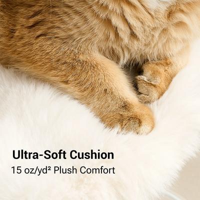 Show full view: Hittite Modern Indoor Furniture-Style Metal Frame 34-in Faux Fur Cat Tree with Wooden Top Bed, White slide 3 of 11