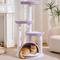 Show in main carousel: Hittite Modern Indoor 46-in Rattan Cat Tree Tower with Scratching Post, Handwoven Nests & Cave, Purple slide 8 of 10