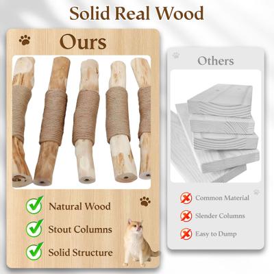 Show full view: Hittite Indoor Natural Solid Wood 32-in Faux Fur Cat Tree Tower with Scratching Post, Cozy Bed & Platforms, Black slide 7 of 10