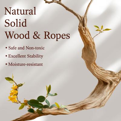 Show full view: Hittite Indoor Natural Solid Wood 32-in Faux Fur Cat Tree Tower with Scratching Post, Cozy Bed & Platforms, Black slide 8 of 10