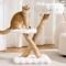 Show in main carousel: Hittite Indoor Natural Solid Wood 32-in Faux Fur Cat Tree Tower with Scratching Post, Cozy Bed & Platforms, White slide 1 of 11
