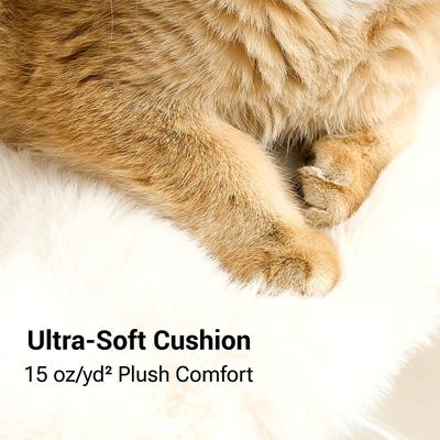 Show full view: Hittite Modern Indoor Furniture-Style Metal Frame 34-in Faux Fur Cat Tree with Wooden Top Bed, Khaki slide 3 of 11