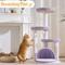 Show in main carousel: Hittite Modern Indoor 46-in Rattan Cat Tree Tower with Scratching Post, Handwoven Nests & Cave, Purple slide 3 of 10