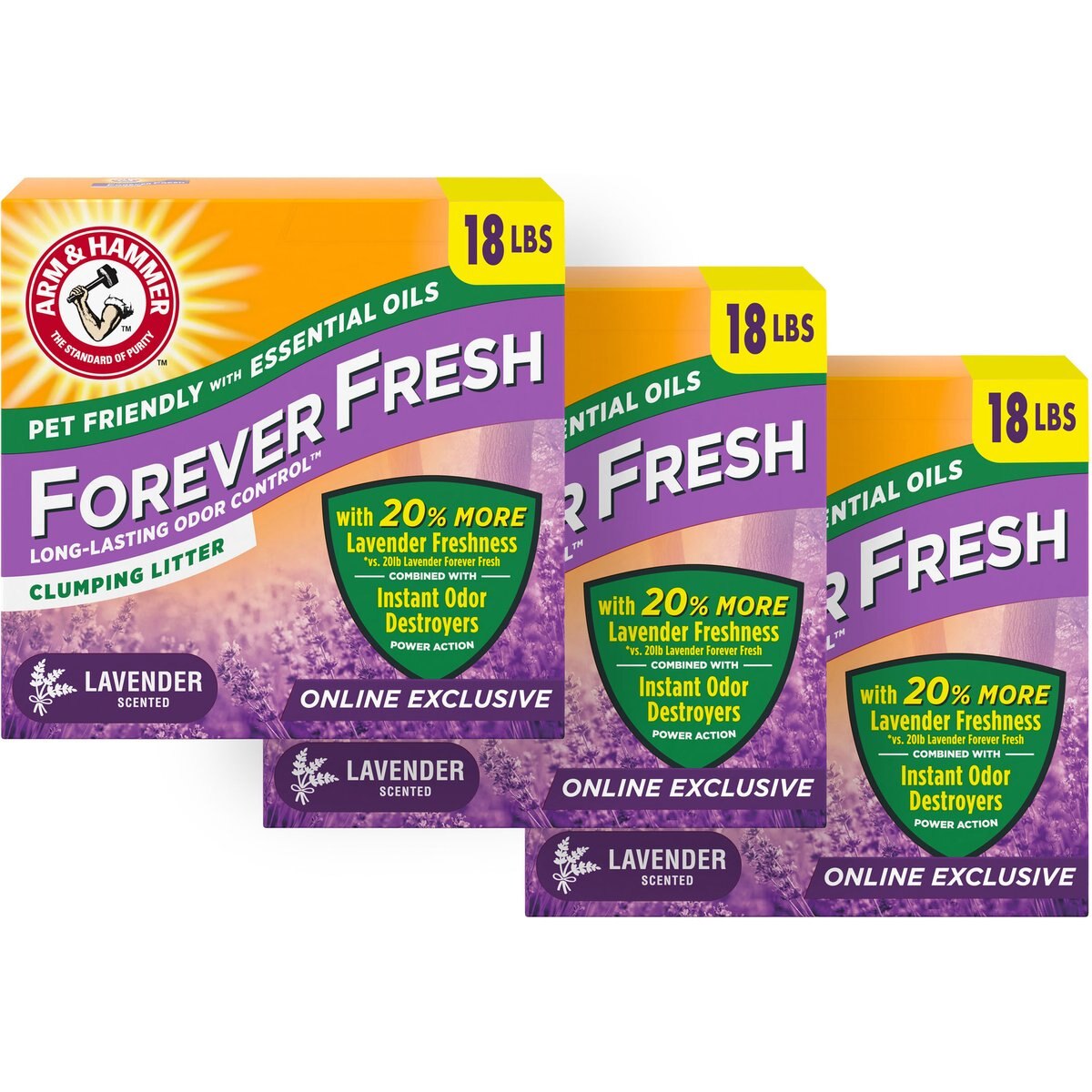 Arm & Hammer Litter Forever Fresh Lavender Clumping Cat Litter, 54-lb bundle