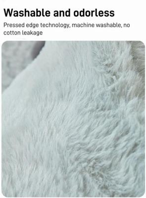 Show full view: NonoPets Cute Cat-Shaped Plush Bolster Cat Bed, Grey, X-Large slide 6 of 10