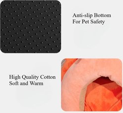 NonoPets Caterpillar-Shaped Plush Bolster Dog & Cat Bed, Orange, Large slide 2 of 4