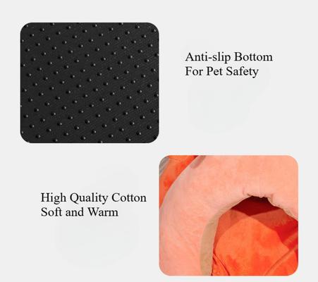 Show full view: NonoPets Caterpillar-Shaped Plush Bolster Dog & Cat Bed, Orange, Large slide 2 of 5