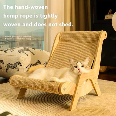 Show full view: NonoPets Wooden Sisal Cat Scratcher Lounge Chair, Medium slide 6 of 9