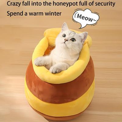 Show full view: NonoPets Honey Pot Shape Comfortable Nest CoveredCat Bed slide 6 of 9