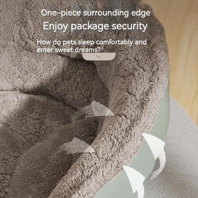 Show full view: NonoPets Four Seasons Universal Bolster Dog & Cat Sofa Bed, Grey, Medium slide 5 of 7