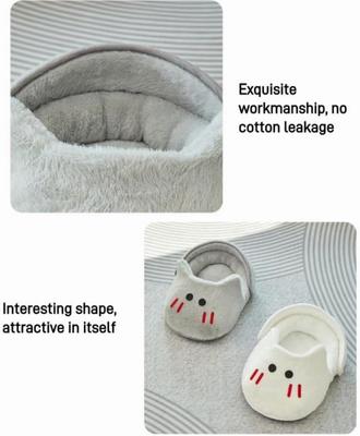 Show full view: NonoPets Cute Cat-Shaped Plush Bolster Cat Bed, Grey, X-Large slide 9 of 10