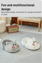 NonoPets Cute Cat-Shaped Plush Bolster Cat Bed, White, Small slide 2 of 8