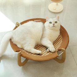 NonoPets Breathable Woven Elevated Rattan-Style Furniture Style Sofa Dog & Cat Hammock Bed with Wooden Frame