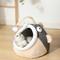 Show in main carousel: NonoPets Fish-Shaped Covered Cat House Bed, Soft Beige/Brown Pastel, Large slide 4 of 7
