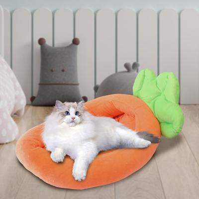 Show full view: NonoPets Carrot Shape Bolster Dog, Cat & Bunny Bed, Small slide 3 of 3