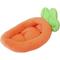 Show in main carousel: NonoPets Carrot Shape Bolster Dog, Cat & Bunny Bed, Small slide 1 of 3
