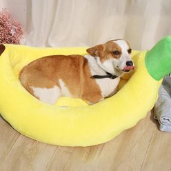 NonoPets Snuggle Up in Style! Cute & Cozy Plush Banana Bolster Dog & Cat Bed, Medium slide 2 of 6