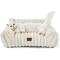 Show in main carousel: NonoPets Premium Soft Corduroy Fleece, Fuzzy Furniture Style Sofa Dog & Cat Bed with Removable Washable Cover, White slide 3 of 10