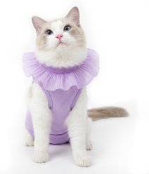 Happy & Polly Cat Recovery Suit, Purple, Medium