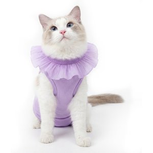 Happy & Polly Cat Recovery Suit, Purple, Medium