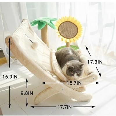Show full view: NonoPets Luxury Soft Plush Elevated Furniture Style Sofa Cat Bed with Play Ball slide 5 of 5