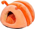 NonoPets Caterpillar-Shaped Plush Bolster Dog & Cat Bed, Orange, Medium