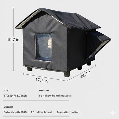 Show full view: NonoPets Weatherproof Outdoor Base, Oxford Fabric Insulated Design Dog & Cat House slide 4 of 7