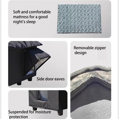 Show full view: NonoPets Weatherproof Outdoor Base, Oxford Fabric Insulated Design Dog & Cat House slide 6 of 7